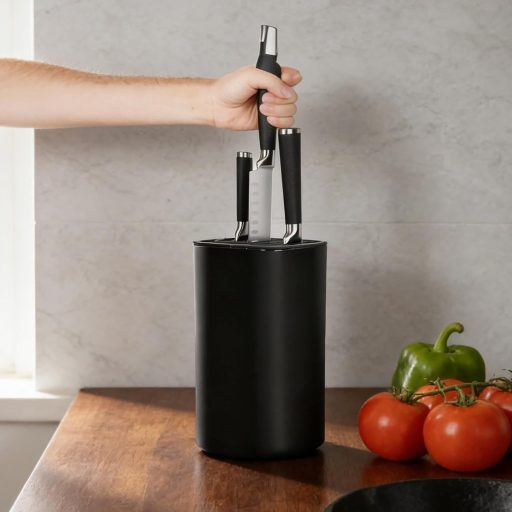 MFUSUL Fekete Kés Tartó 21 Részes Lecsapódó Funkcióval Konyhai Késtartó