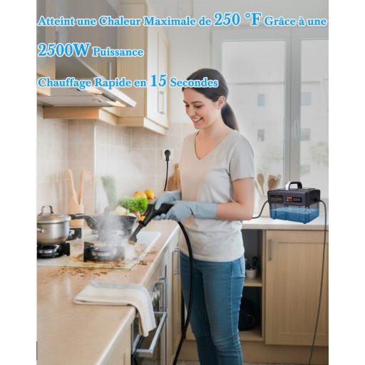 mecmic Hordozható Gőztisztító 2500W 120°C Gyors Felmelegítés 1.6L Tartály