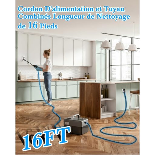 mecmic Hordozható Gőztisztító 2500W 120°C Gyors Felmelegítés 1.6L Tartály