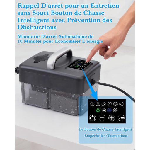 mecmic Hordozható Gőztisztító 2500W 120°C Gyors Felmelegítés 1.6L Tartály