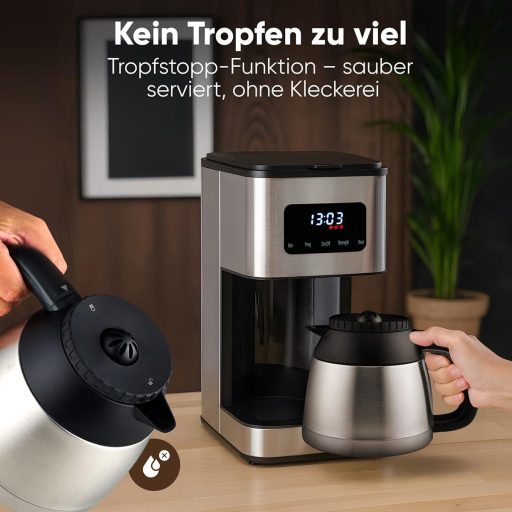 ProfiCook 10 csészés kávéfőző termoszszal, aromavezérléssel és időkijelzővel