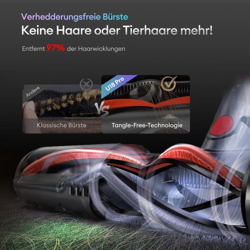 Ultenic 55000 Pa vezeték nélküli porszívó 80 perc üzemidő, 600W, érintőképernyő, állványos töltővel