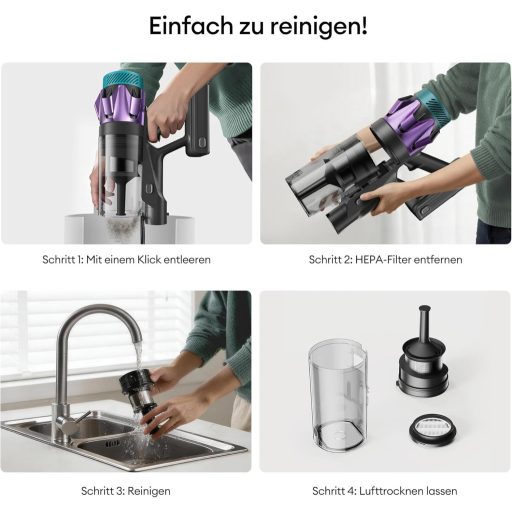 Ultenic 55000 Pa vezeték nélküli porszívó 80 perc üzemidő, 600W, érintőképernyő, állványos töltővel