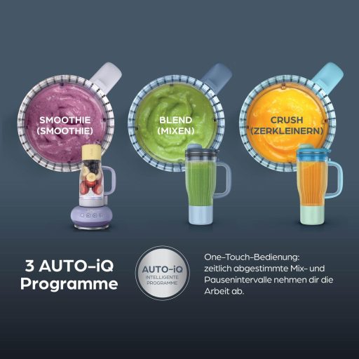 Ninja BlendBoss Turmixgép Hordozható Pohárral, 3 Automata Mód, Kő Szín