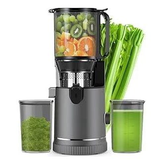   XTKKGFBIR Lassú Gyümölcsprés 400W Motor, 1.8L Kapacitás, XL Nyomócsavar, BPA Mentes