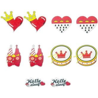   Sada 10 karnevalových odznakov Kazunark, karnevalové gombíkové odznaky z Kolína nad Rýnom ku kostýmu