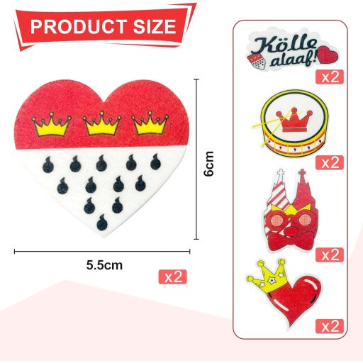 Sada 10 karnevalových odznakov Kazunark, karnevalové gombíkové odznaky z Kolína nad Rýnom ku kostýmu