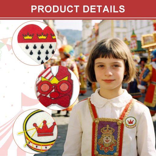 Sada 10 karnevalových odznakov Kazunark, karnevalové gombíkové odznaky z Kolína nad Rýnom ku kostýmu