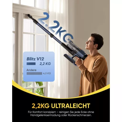 Vexilar Cordless Porszívó 50 kPa, 50 Perc Üzemidő, LED Kijelző, 6az1-ben Szőnyeg és Kemény Padló
