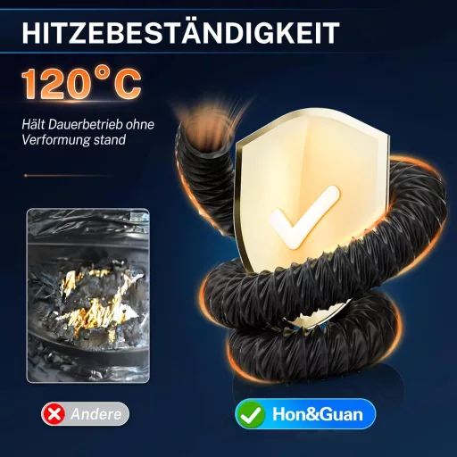 Hon&Guan 75mm Flexibilis Kipufogócső 5m Nylon Hőálló Szellőzéshez