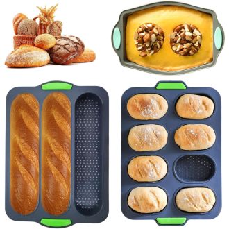   Hoadyush 3 részes bagett sütőforma szilikon kenyérsütéshez mosogatógépben biztonságos