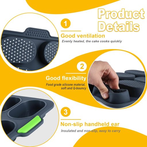 Hoadyush 3 részes bagett sütőforma szilikon kenyérsütéshez mosogatógépben biztonságos