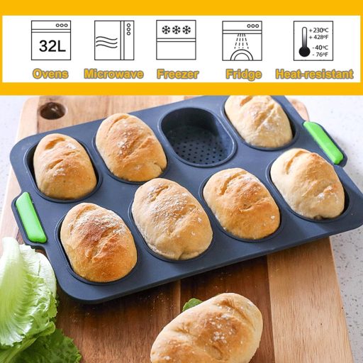 Hoadyush 3 részes bagett sütőforma szilikon kenyérsütéshez mosogatógépben biztonságos
