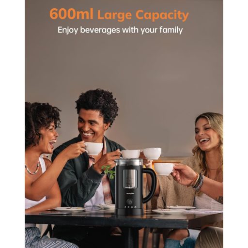 Morpilot 4az1-ben tejhabosító 550W 600ml üveg fekete