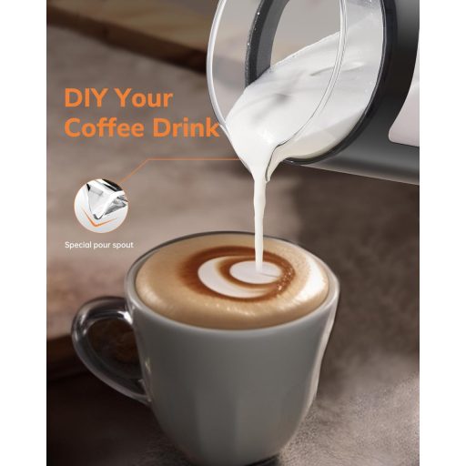 Morpilot 4az1-ben tejhabosító 550W 600ml üveg fekete