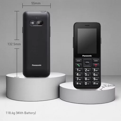 Panasonic KX-TU260EXB 4G Időseknek Mobiltelefon IP44 USB-C Fekete