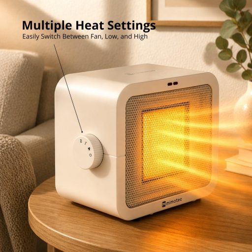 M Mimotec 1500W Kerámia Ventilátoros Fűtőgép 3 Fokozat Termosztát Csendes