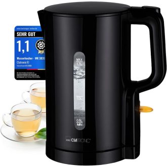   Clatronic WK 3835 1.7L Vízforraló 2200W Gyors Felmelegítés BPA Mentes Fekete