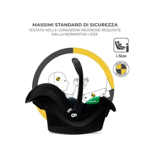 KINDERKRAFT Mink Pro Black Autosjedalica 0-13 kg i-Size Sigurnosna Sjedalica, bez ISOFIX baze