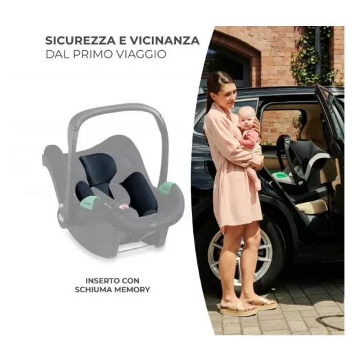 KINDERKRAFT Mink Pro Black Autosjedalica 0-13 kg i-Size Sigurnosna Sjedalica, bez ISOFIX baze