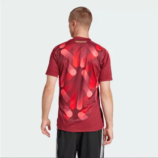 Futbalový dres fanúšikov Nemecko 2025 vonkajší bordový adidas, veľkosť 2XL