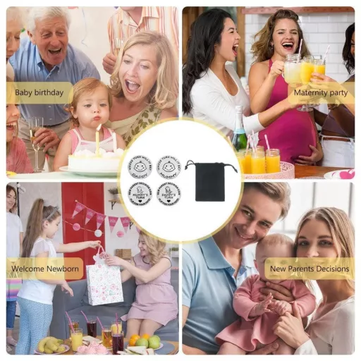 Rodičovský Rozhodovací Peniaz Sada 4ks Nerezová Oceľ, Strieborná/Čierna