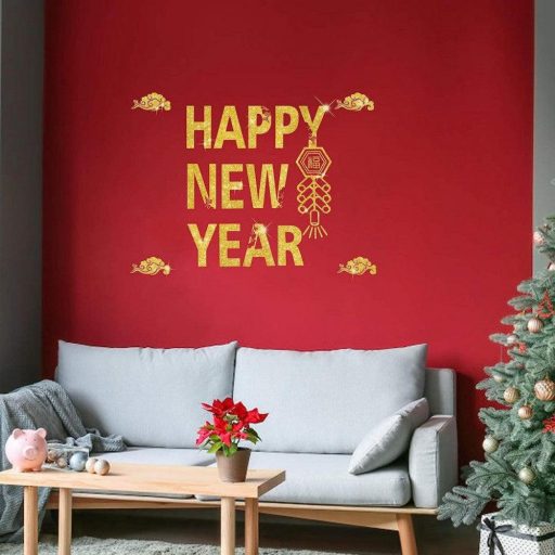 Venga Amigos Zlatni Novogodišnji Set Naljepnica - 8 kom Vodootporne, Višekratne PVC Dekoracije