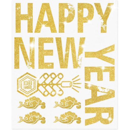 Venga Amigos Zlatni Novogodišnji Set Naljepnica - 8 kom Vodootporne, Višekratne PVC Dekoracije