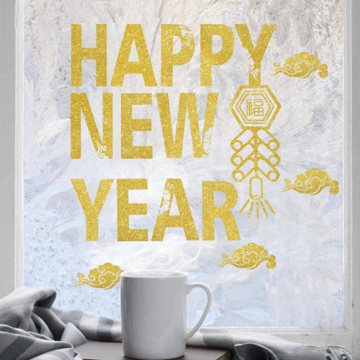 Venga Amigos Zlatni Novogodišnji Set Naljepnica - 8 kom Vodootporne, Višekratne PVC Dekoracije