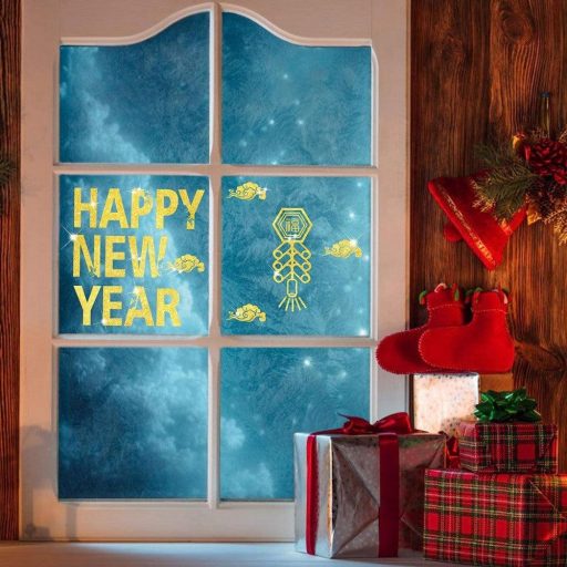 Venga Amigos Zlatni Novogodišnji Set Naljepnica - 8 kom Vodootporne, Višekratne PVC Dekoracije