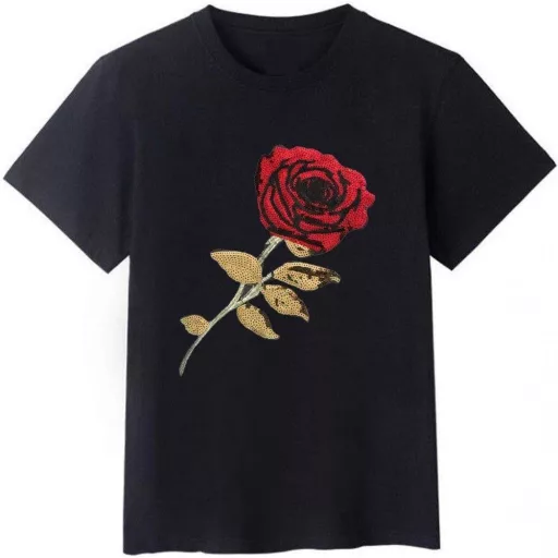 Gewene 3 darabos rózsa pólófolt szett, flitteres, többszínű