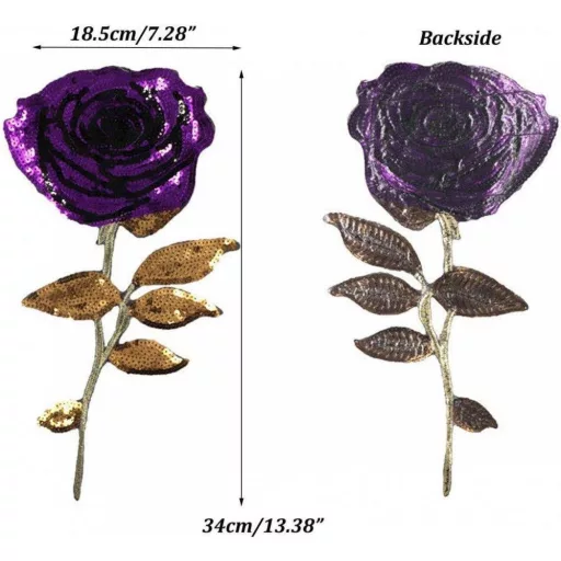 Gewene 3 darabos rózsa pólófolt szett, flitteres, többszínű