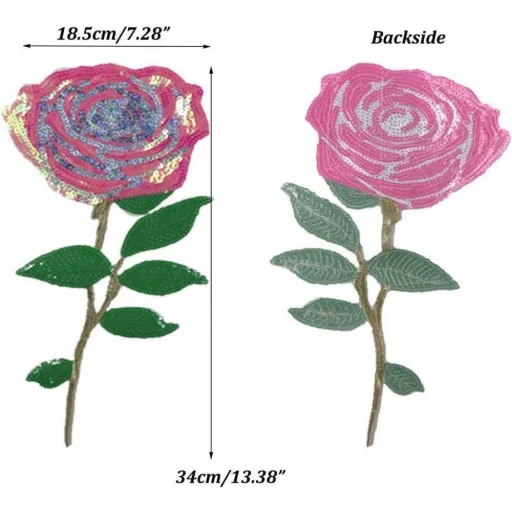 Gewene 3 darabos rózsa pólófolt szett, flitteres, többszínű