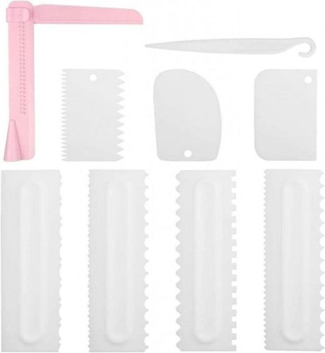Set de 9 instrumente pentru decorarea torturilor, ABS, alb