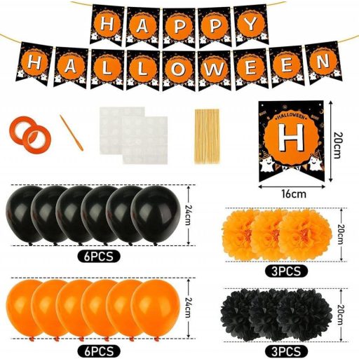 Koogel set za Halloween dekoraciju, 40 komada - elementi od lateksa i kartona