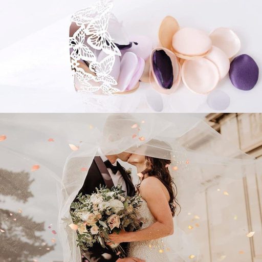 Kupci za konfete od bijelog papira s leptirima - set za vjenčanje, 50 komada