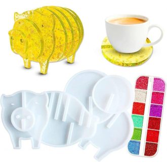   Set za izradu podmetača od bijelog silikona - DIY hobi set od 6 komada