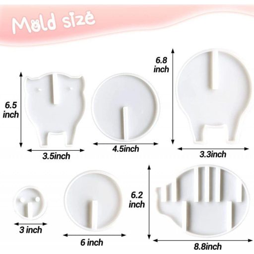 Set za izradu podmetača od bijelog silikona - DIY hobi set od 6 komada