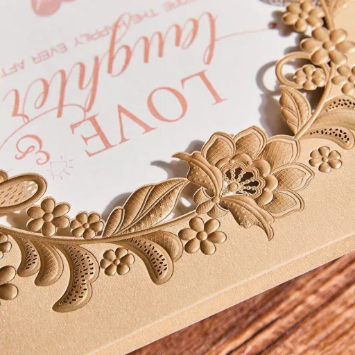Zlatno-bijeli set zahvalnica za vjenčanje "Love & Laughter", 25 kom - Prepakirano