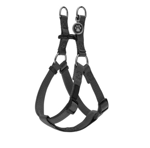 Ham de câine reglabil din nylon negru, mărimea S - Ușor de pus și de scos.