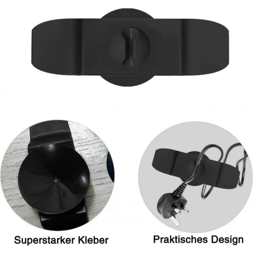 Öntapadós Kábelrendező Klipszek 6db - Fekete, Fehér, Szürke