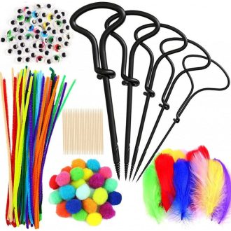   Bubuny 255-dijelni kreativni dječji set za rukotvorine - raznobojni elementi od tkanine, plastike i drveta