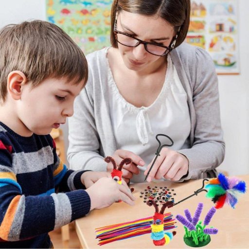 Bubuny 255-dijelni kreativni dječji set za rukotvorine - raznobojni elementi od tkanine, plastike i drveta